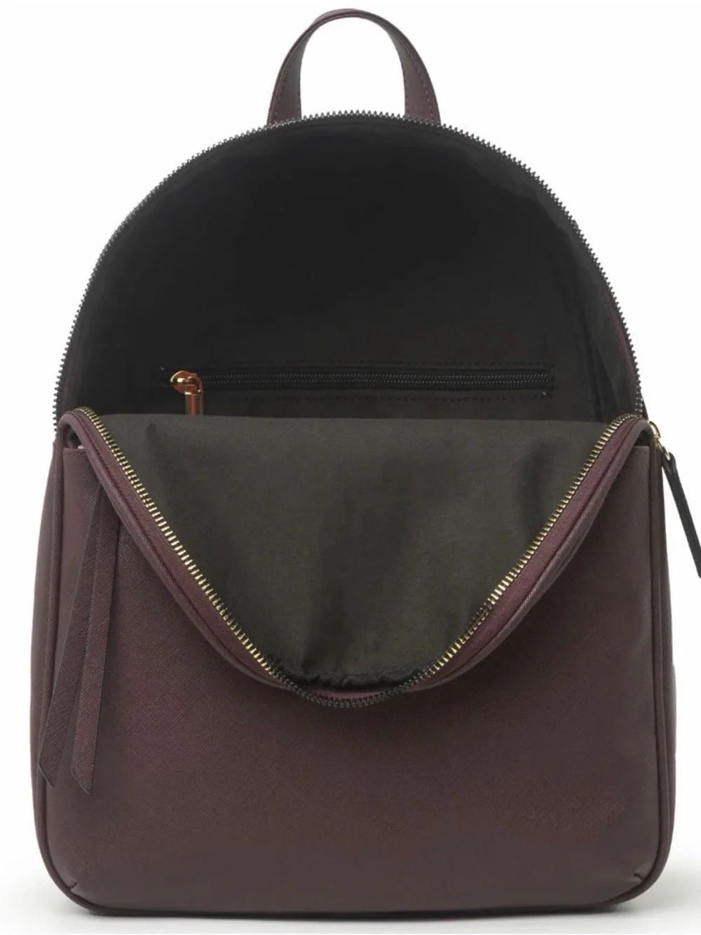 U.S. Polo Assn. Saffiano Backpack in Burgundy with Gold Hardware